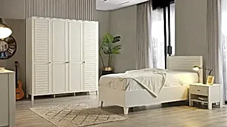 EASEA KARYOLA 100x200 genç odası için beyaz pamuk karyola