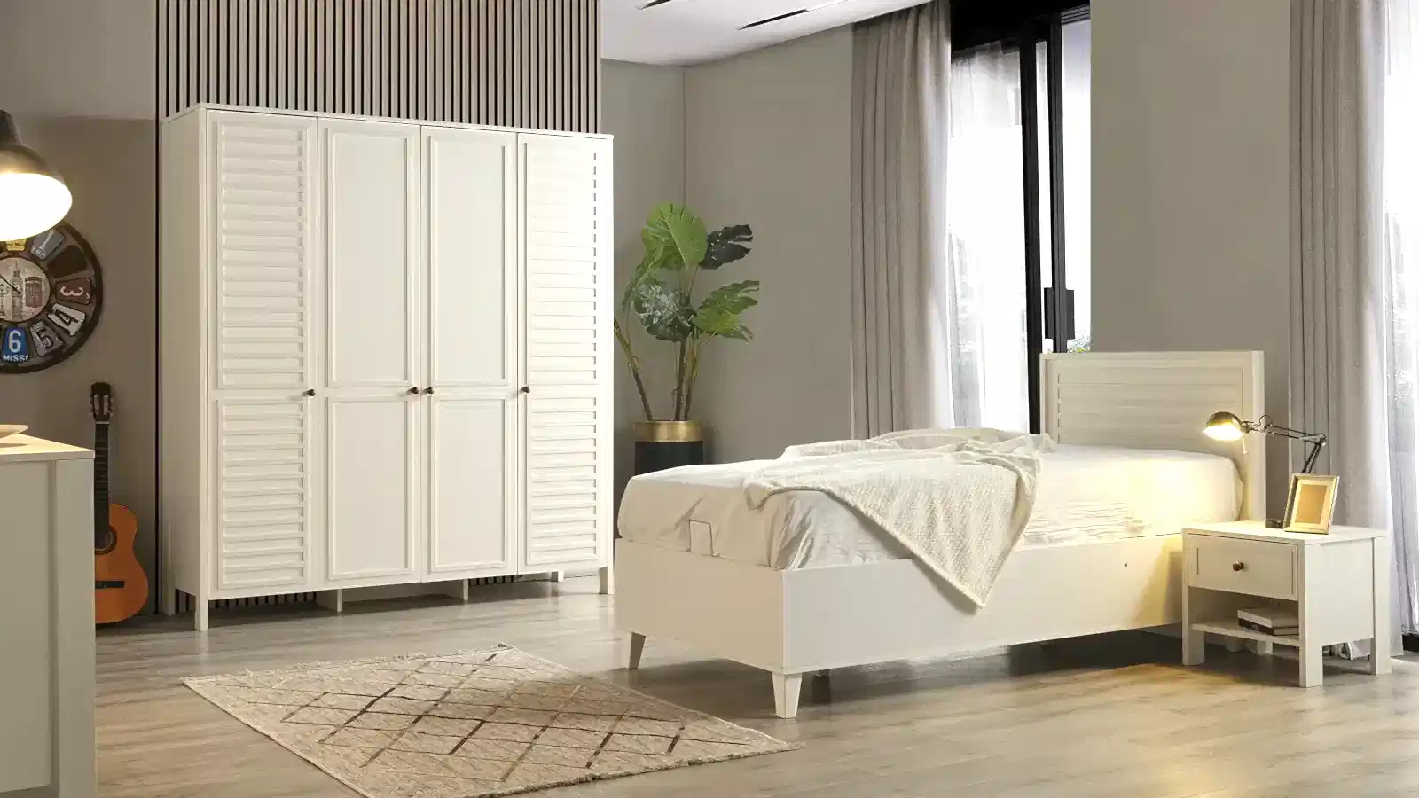 COTTON KARYOLA (100X200) EASEA KARYOLA 100x200 genç odası için beyaz pamuk karyola