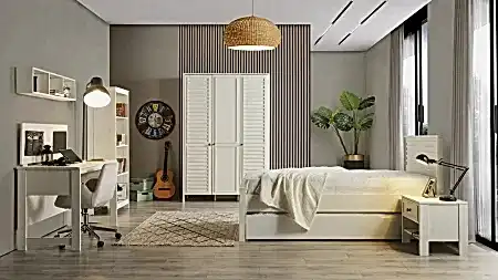 EASEA 4 Kapılı Dolap genç odasında modern tasarım ve geniş depolama alanı