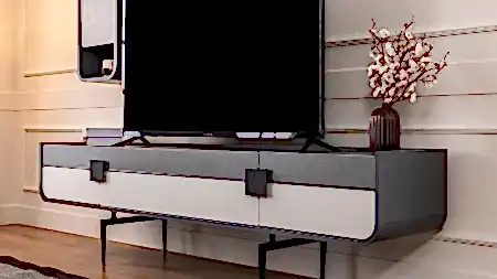 Dakron Gri Mozambik renkli Panama TV Ünitesi modern oturma odasında