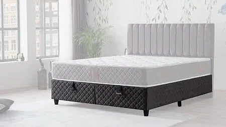 RESCO BAZA 150x200 siyah kapitone kumaş baza, modern tasarım, Doğrucan Mobilya