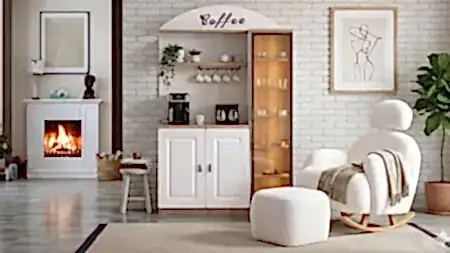 Berry+ Puf Berjer beyaz renkli modern berjer ve puf modeli Doğrucan Mobilya