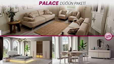 PALACE DÜĞÜN PAKETİ salon, yatak odası ve yemek odası mobilya seti