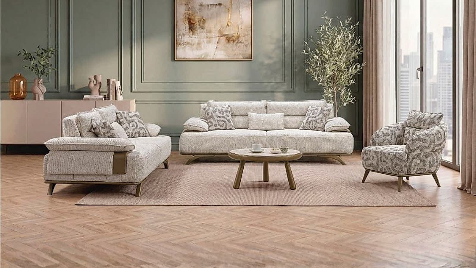 ZEUS KOLTUK TAKIMI 3+3+1 Doğrucan Mobilya modern oturma grubu