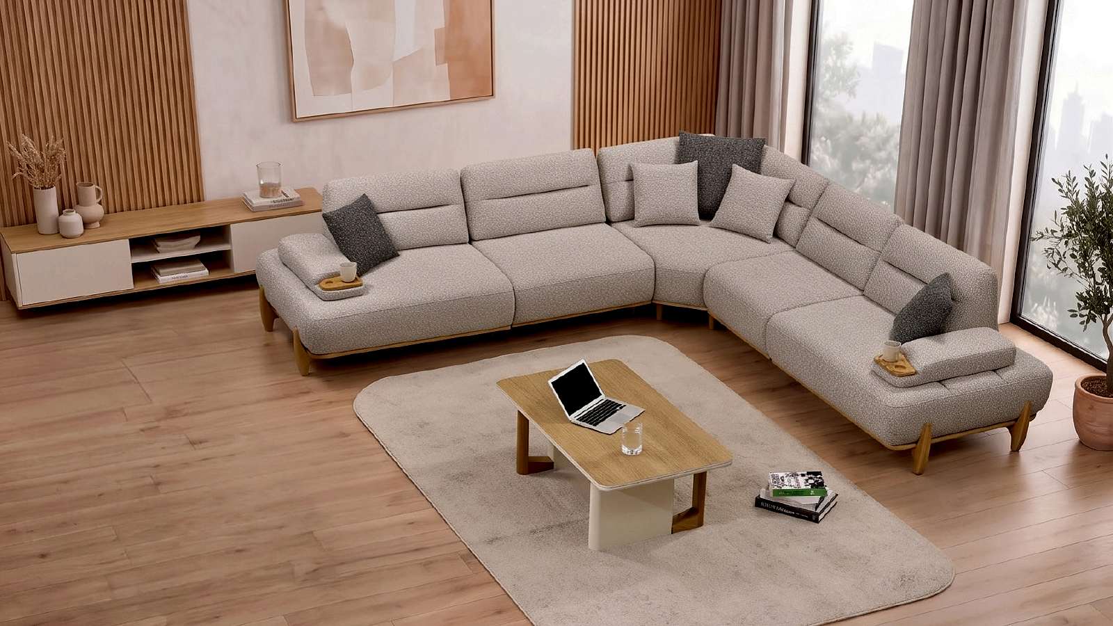 Doğrucan Mobilya SOHO Köşe Takımı modern oturma odasında