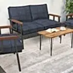 Modern Çay Seti Lacivert bahçe oturma grubu Doğrucan Mobilya