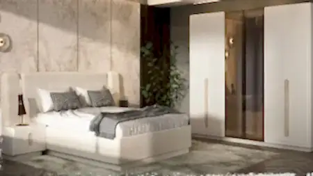 EROS Bazalı Yatak Odası Takımı Doğrucan Mobilya modern tasarım bazalı yatak ve gardırop