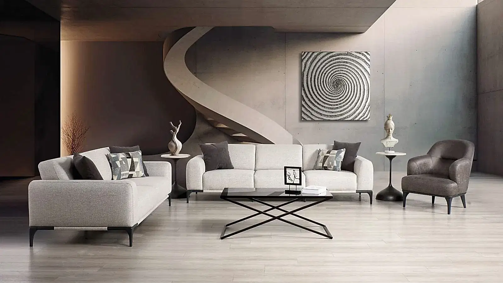 SOHO KOLTUK TAKIMI SİLVER SOHO Koltuk Takımı Silver modern oturma grubu