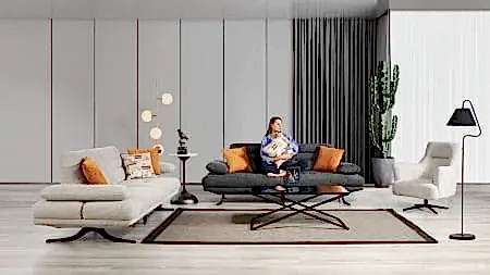 FELİX PLUS KOLTUK TAKIMI SİLVE modern oturma odası takımı